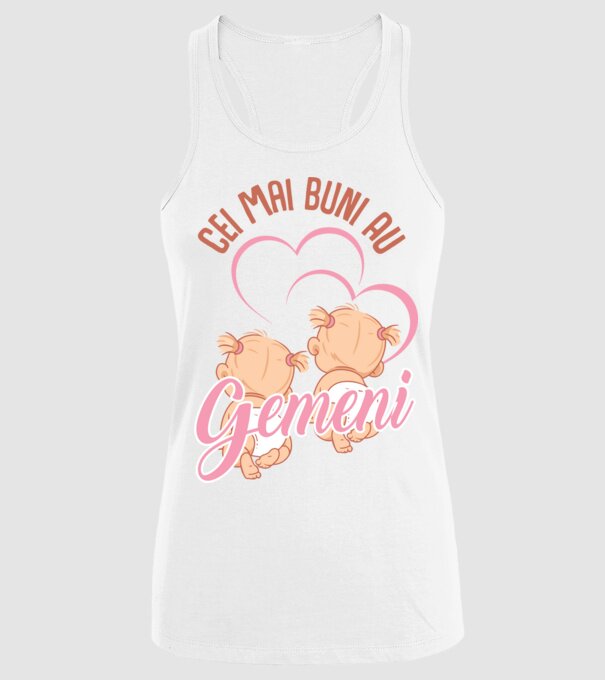 Cei mai buni au gemeni model alb pe tricou