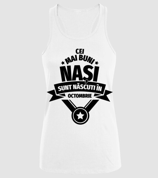 Cei mai buni nași sunt născuți în octombrie. model alb pe tricou
