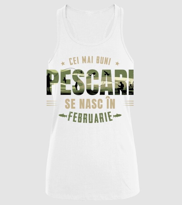 Cei mai buni pescari se nasc în februarie model alb pe tricou