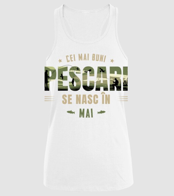 Cei mai buni pescari se nasc în mai model alb pe tricou