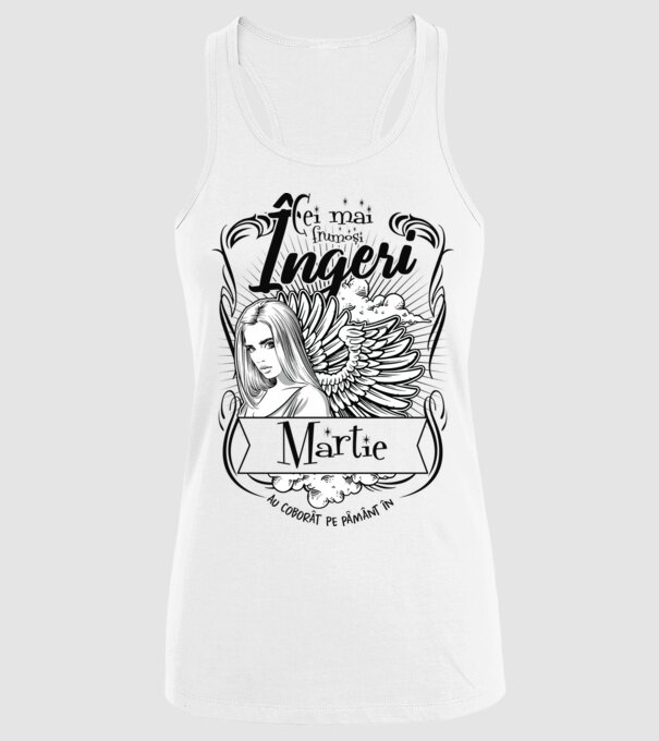 Cei mai frumoși îngeri au coborât pe Pământ în - Martie - model alb pe tricou