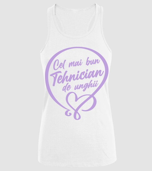 Cel mai bun tehnician de unghii model alb pe tricou