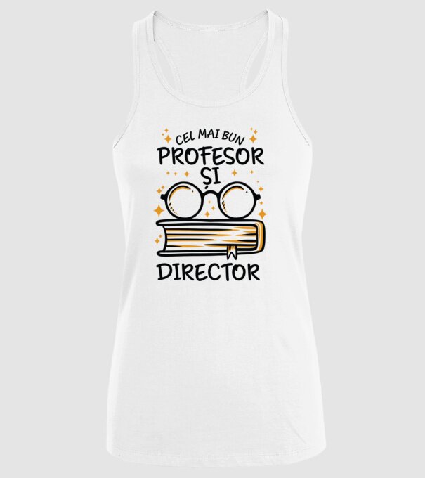 Cel mai profesor director model alb pe tricou