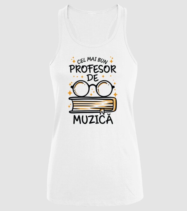 Cel mai profesor muzică model alb pe tricou