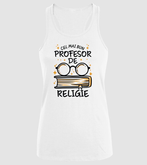 Cel mai profesor religie model alb pe tricou