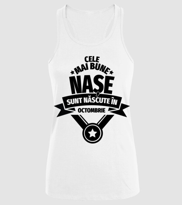 Cele mai bune nașe sunt născute în octombrie. model alb pe tricou