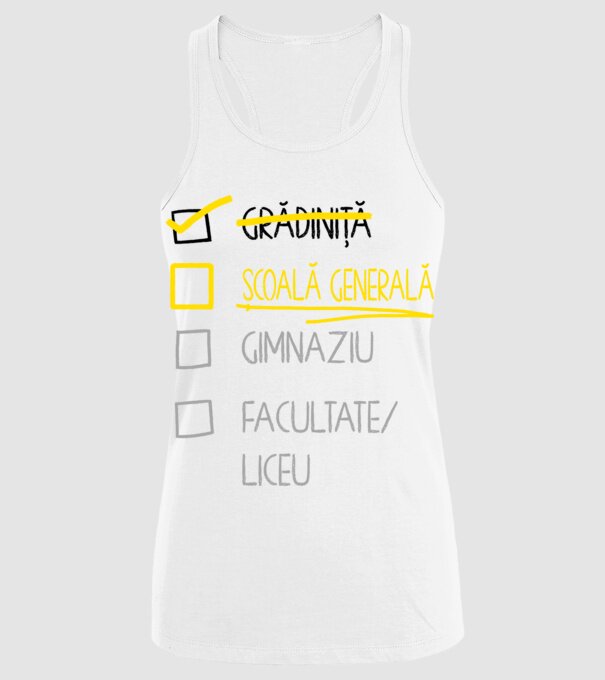 Cheklist educație - grădiniță alb model alb pe tricou