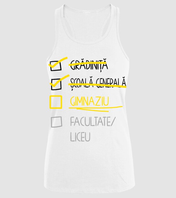 Cheklist educație - Școala primară alb model alb pe tricou