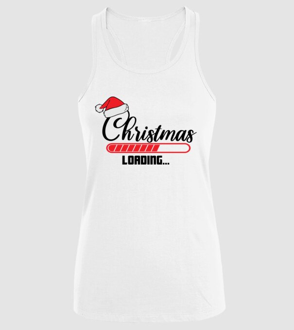 Christmas is loading model alb pe tricou