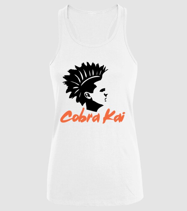 cobra kai punk model alb pe tricou