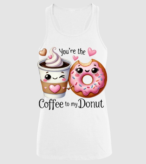 Coffee to my Donut model alb pe tricou