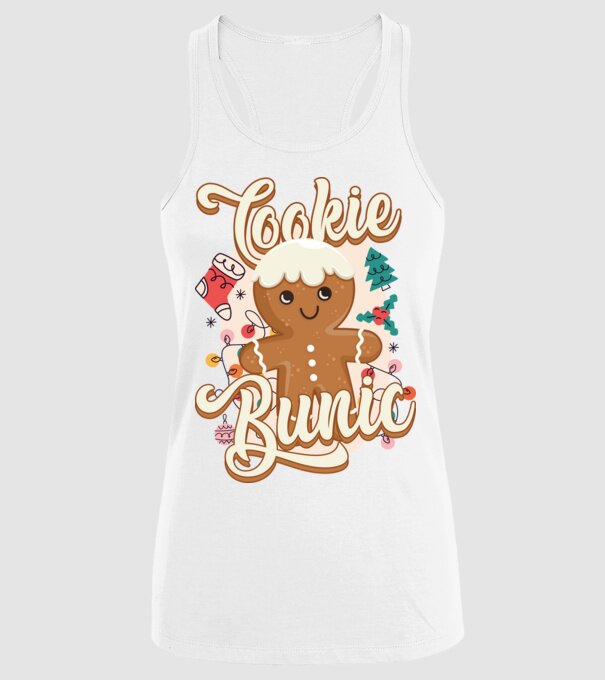 Cookie bunic model alb pe tricou