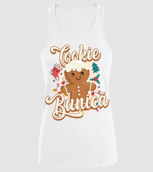 Cookie bunică model alb pe tricou