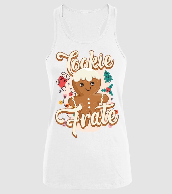 Cookie frate model alb pe tricou