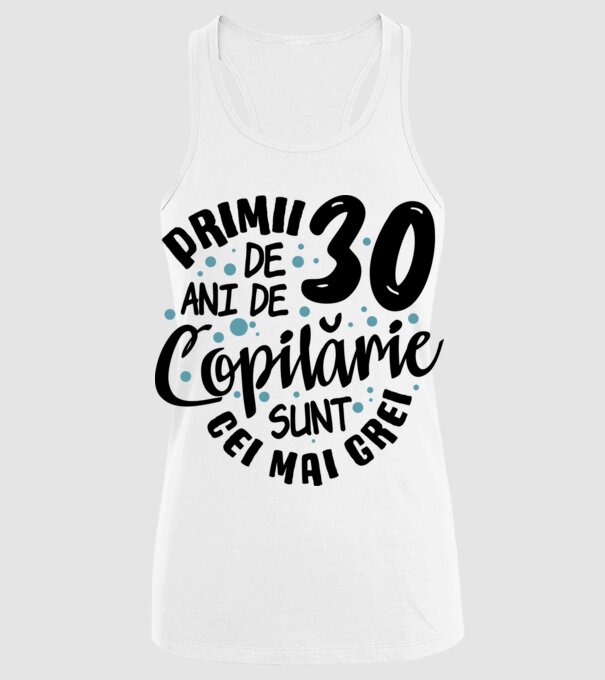 Copilărie 30 de ani model alb pe tricou