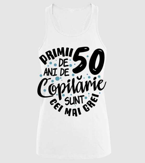 Copilărie 50 de ani model alb pe tricou
