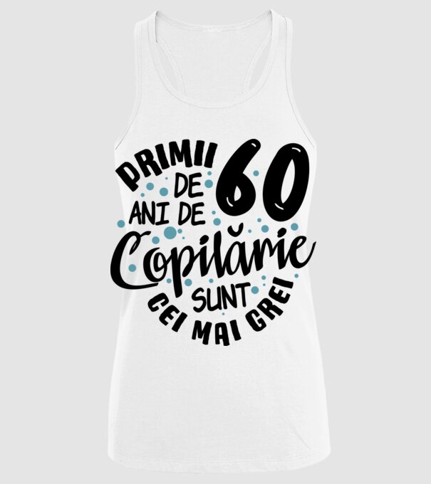 Copilărie 60 de ani model alb pe tricou