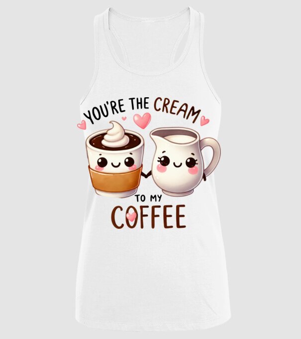 Cream to my Coffee model alb pe tricou