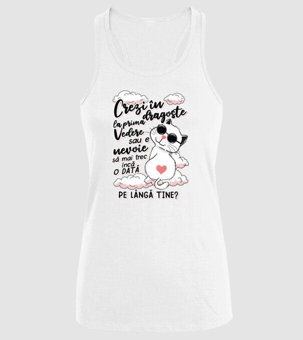 Crezi în dragoste-la prima vedere model alb pe tricou