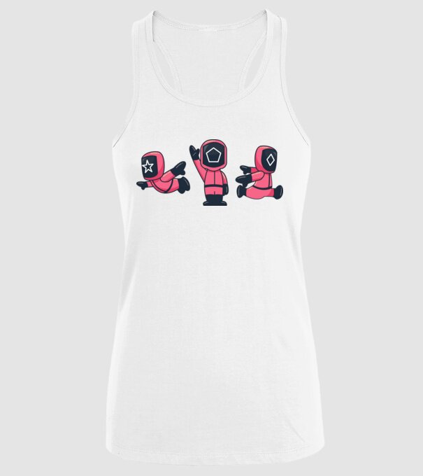 cute squid game toys model alb pe tricou