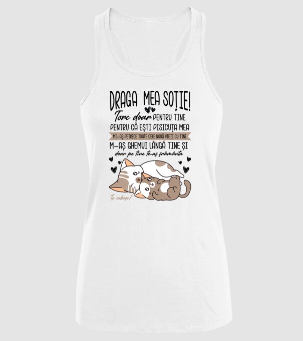 Draga mea soție model alb pe tricou