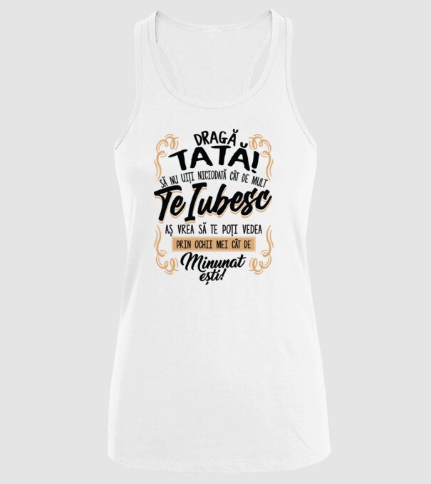 Dragă meu tată model alb pe tricou