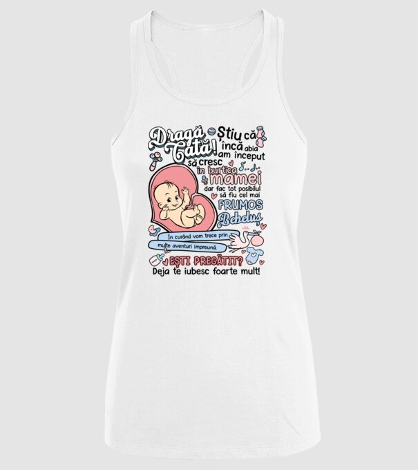 Dragă tată model alb pe tricou