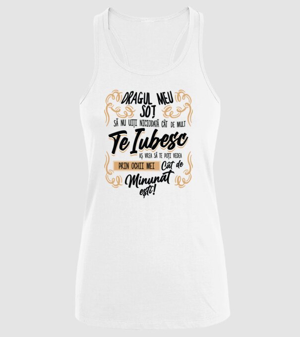 Dragul Mea soț model alb pe tricou