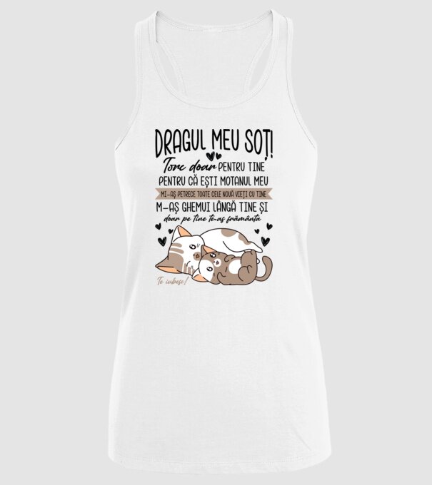 Dragul meu soț! torc doar pentru tine model alb pe tricou
