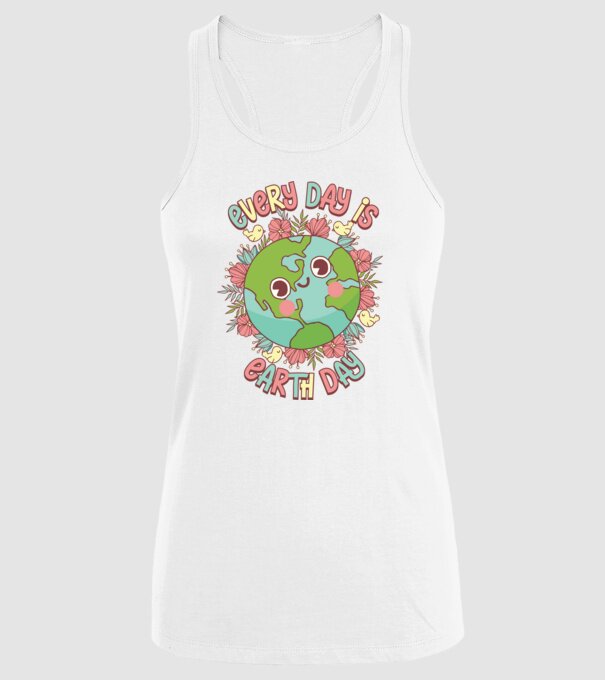 Every day is earth day cute model alb pe tricou