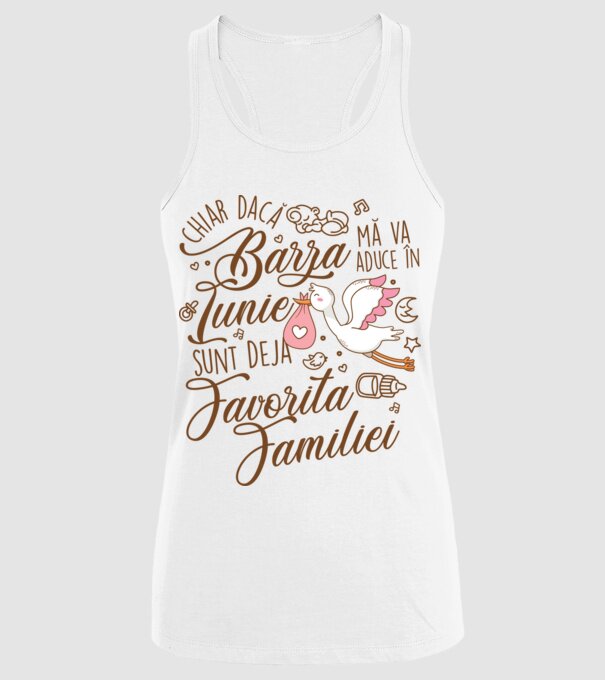 Favorita familiei IUNIE model alb pe tricou