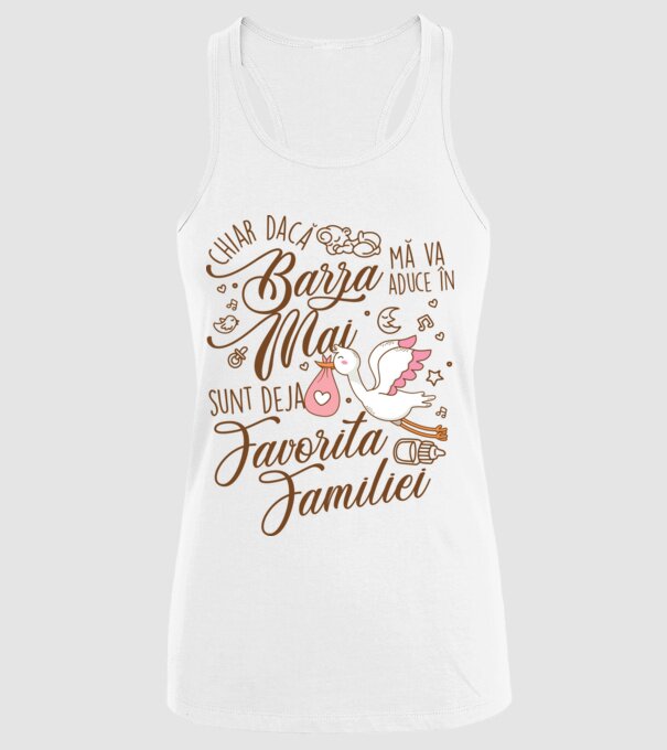 Favorita familiei MAI model alb pe tricou