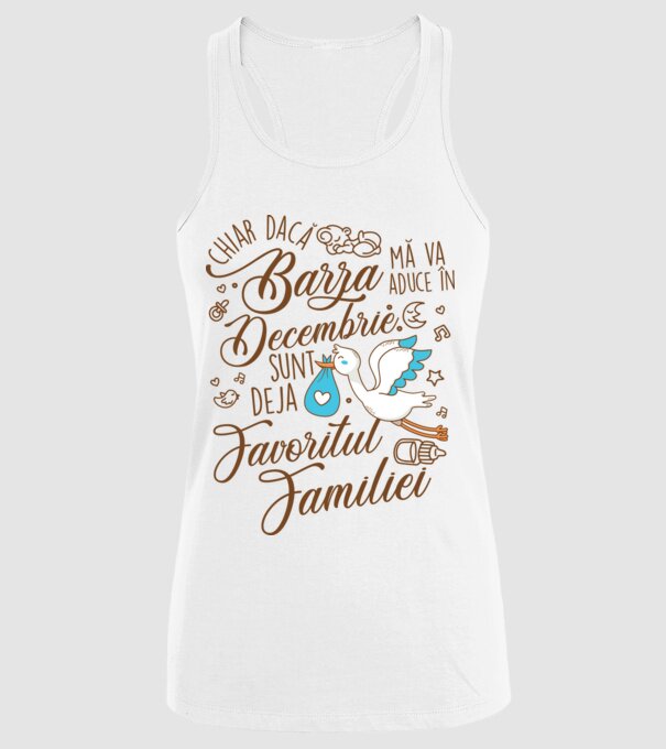 Favoritul familiei DECEMBRIE model alb pe tricou