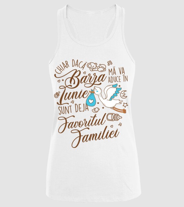 Favoritul familiei IUNIE model alb pe tricou