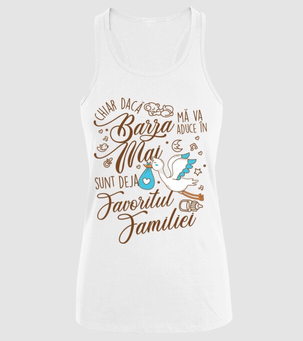 Favoritul familiei MAI model alb pe tricou