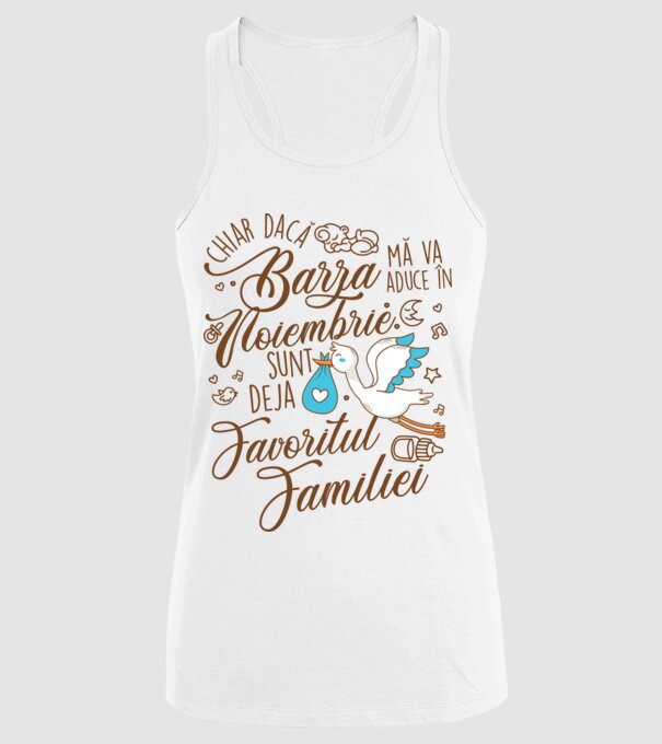Favoritul familiei NOIEMBRIE model alb pe tricou
