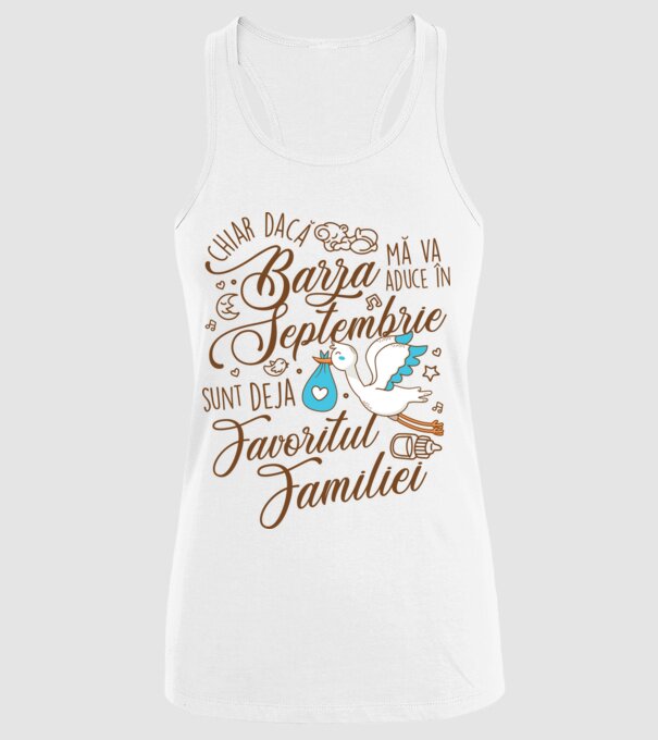 Favoritul familiei SEPTEMBRIE model alb pe tricou