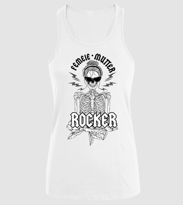 femeie - mutter - rocker model alb pe tricou