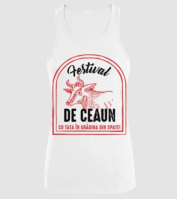 Festival de ceaun - cu tata în grădina din spate! model alb pe tricou