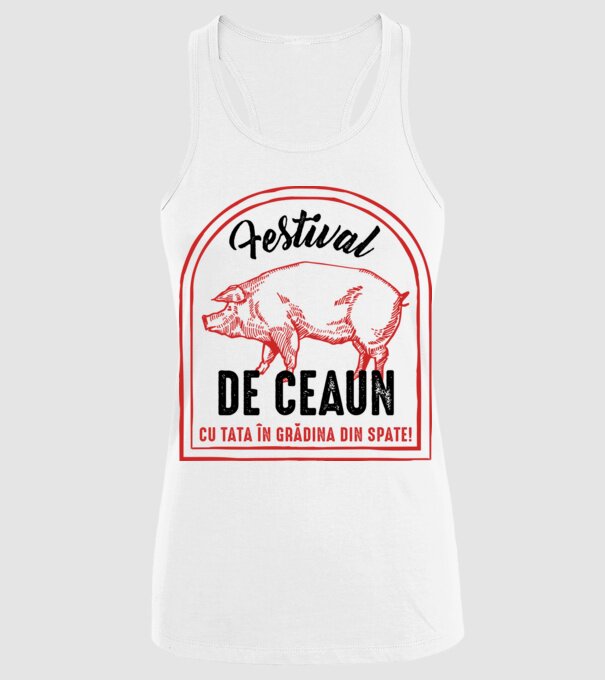 Festival de ceaun - cu tata în grădina din spate! model alb pe tricou