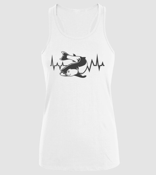 Fish model alb pe tricou