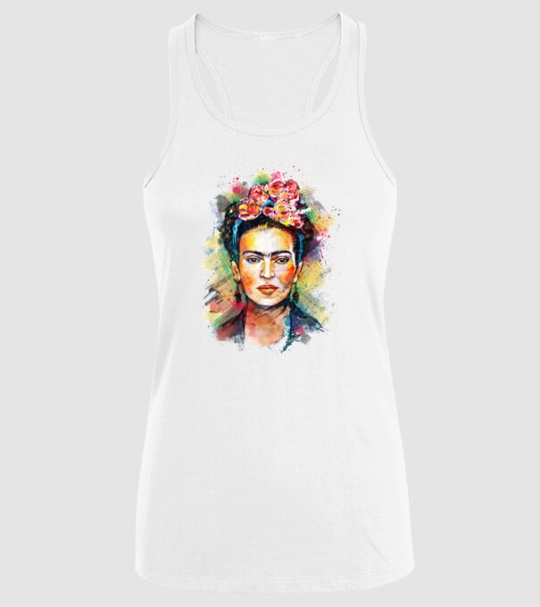 Frida Kahlo model alb pe tricou