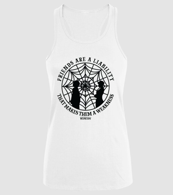 Friends are liability model alb pe tricou