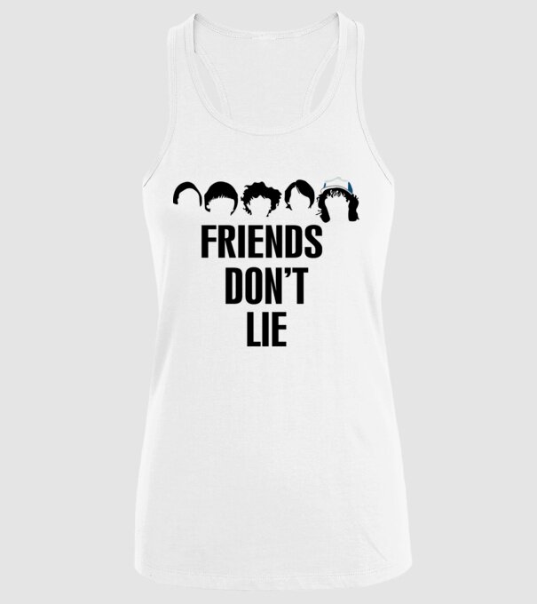 friends dont lie stranger things model alb pe tricou