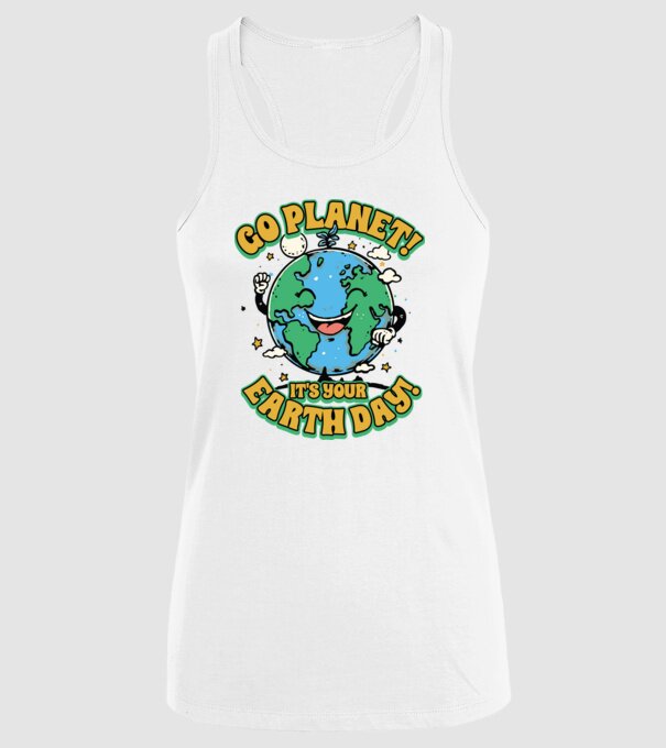 Go planet model alb pe tricou