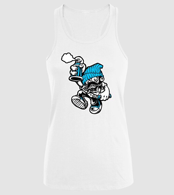 Graffiti model alb pe tricou