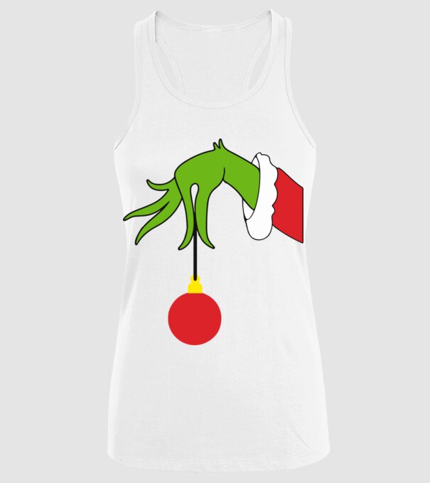 Grinch hand model alb pe tricou