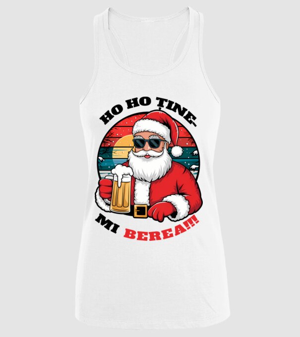 Ho ho ține mi berea! alb model alb pe tricou