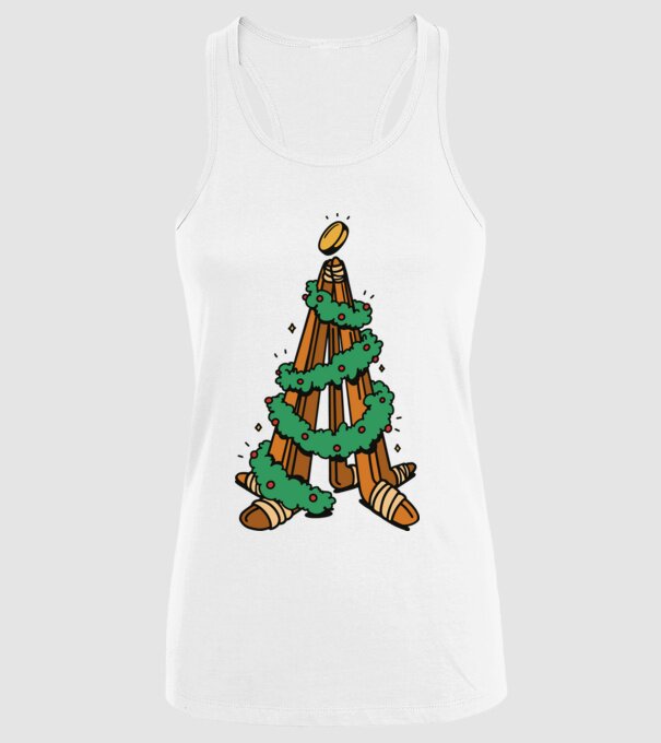 Hockey tree model alb pe tricou