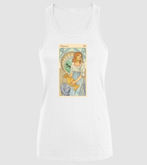 Horoscop Tarot VARSATOR model alb pe tricou